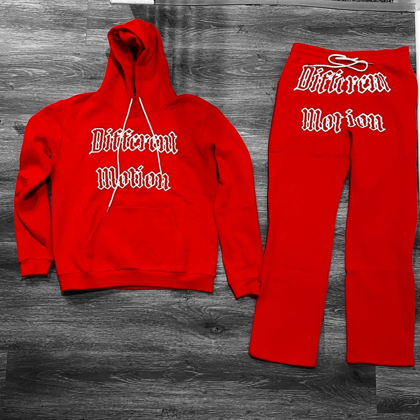 Different Motion Red/White Jogging Suit Set - Premium from Different Motion - Just $100! Shop now at Different Motion