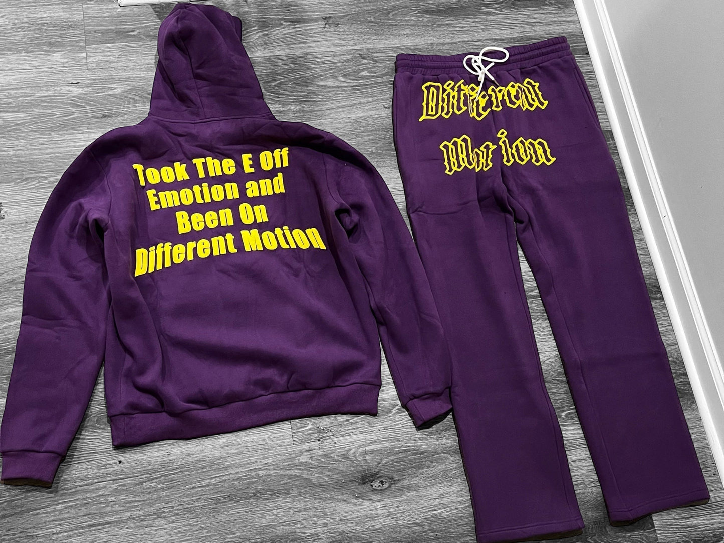 Different Motion Purple/Gold Jogging Suit Set - Premium from Different Motion - Just $100! Shop now at Different Motion