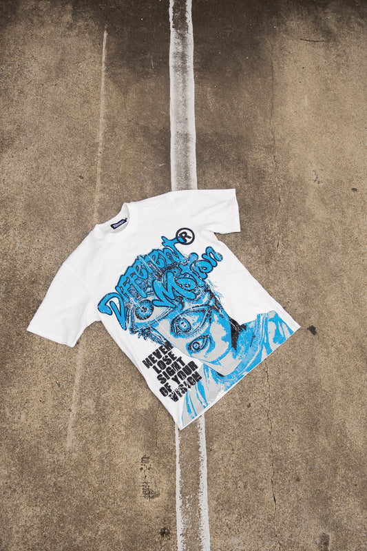 Never Lose Sight Graphic Tee Blue/White - Premium  from Different Motion - Just $40! Shop now at Different Motion