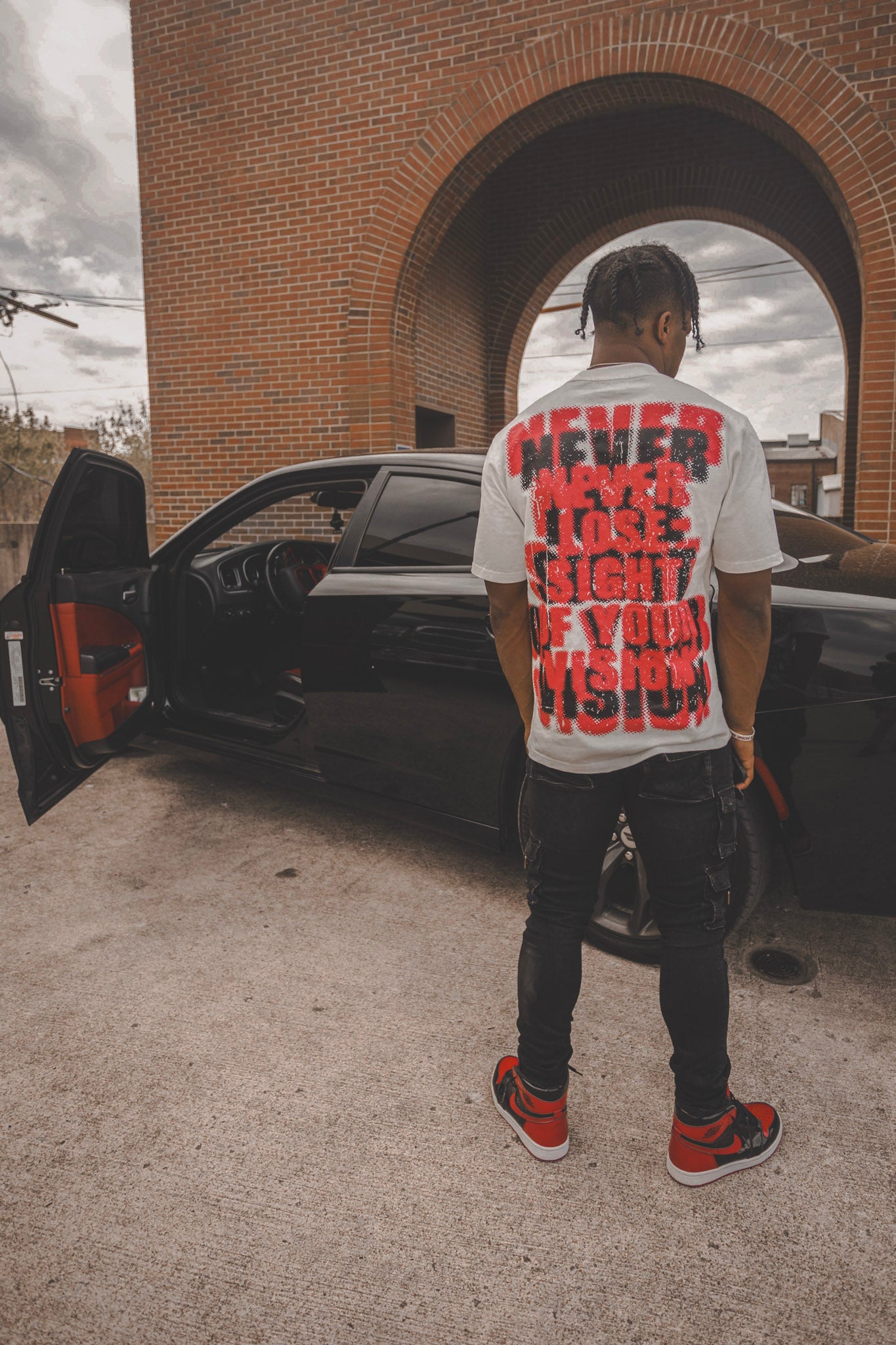 Never Lose Sight Graphic Tee Red/White - Premium  from Different Motion - Just $40! Shop now at Different Motion