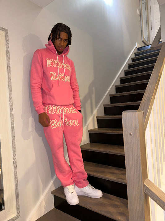 Different Motion Pink/Cream Jogging Suit Set - Premium  from Different Motion - Just $100! Shop now at Different Motion