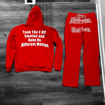 Different Motion Red/White Jogging Suit Set - Premium  from Different Motion - Just $100! Shop now at Different Motion