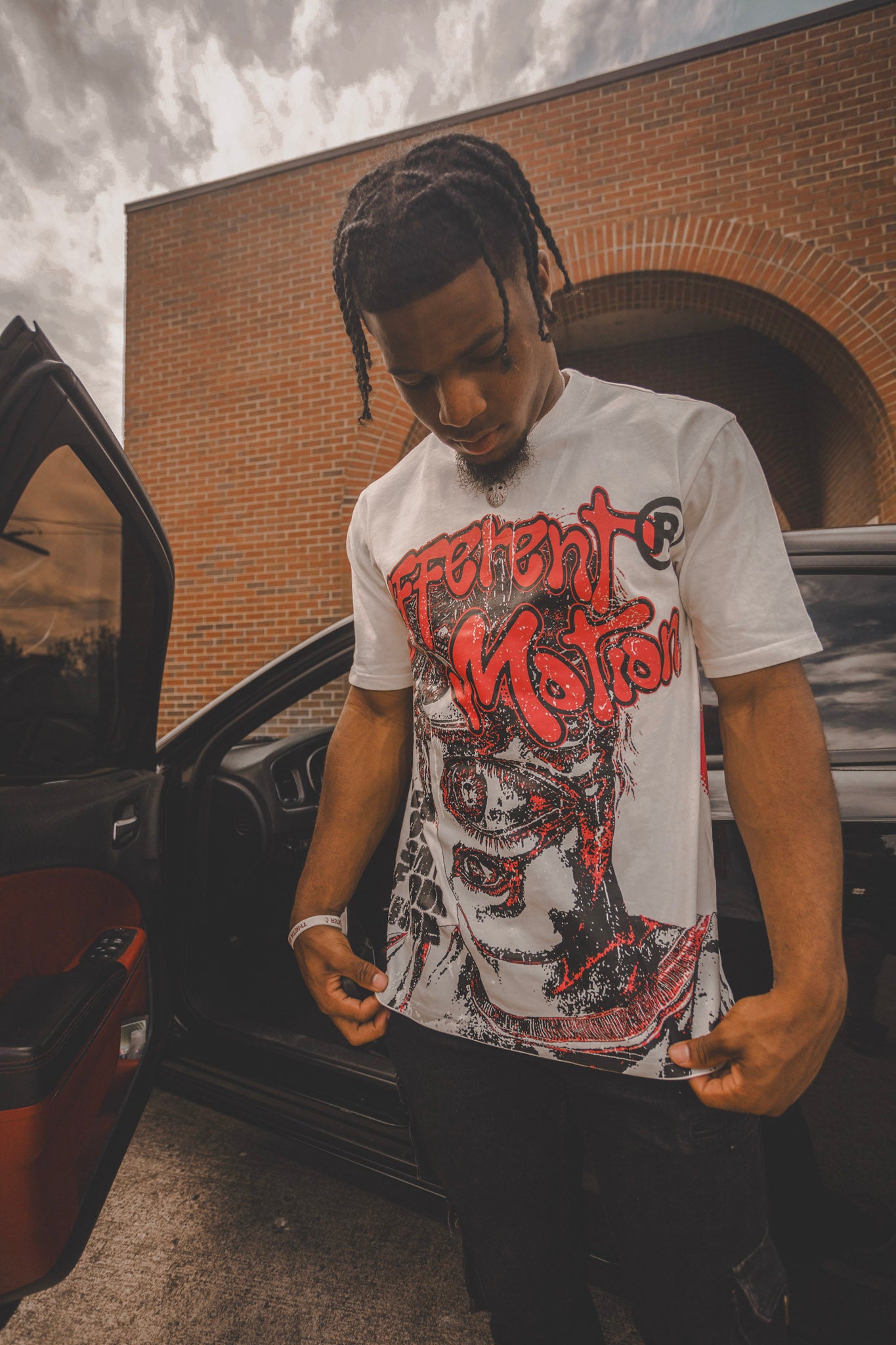 Never Lose Sight Graphic Tee Red/White - Premium  from Different Motion - Just $40! Shop now at Different Motion