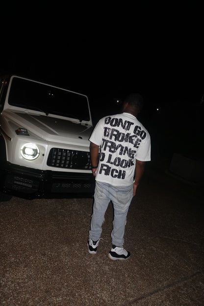 “Don’t Go Broke “ Oversized Graphic Tee - Premium  from Different Motion - Just $40! Shop now at Different Motion