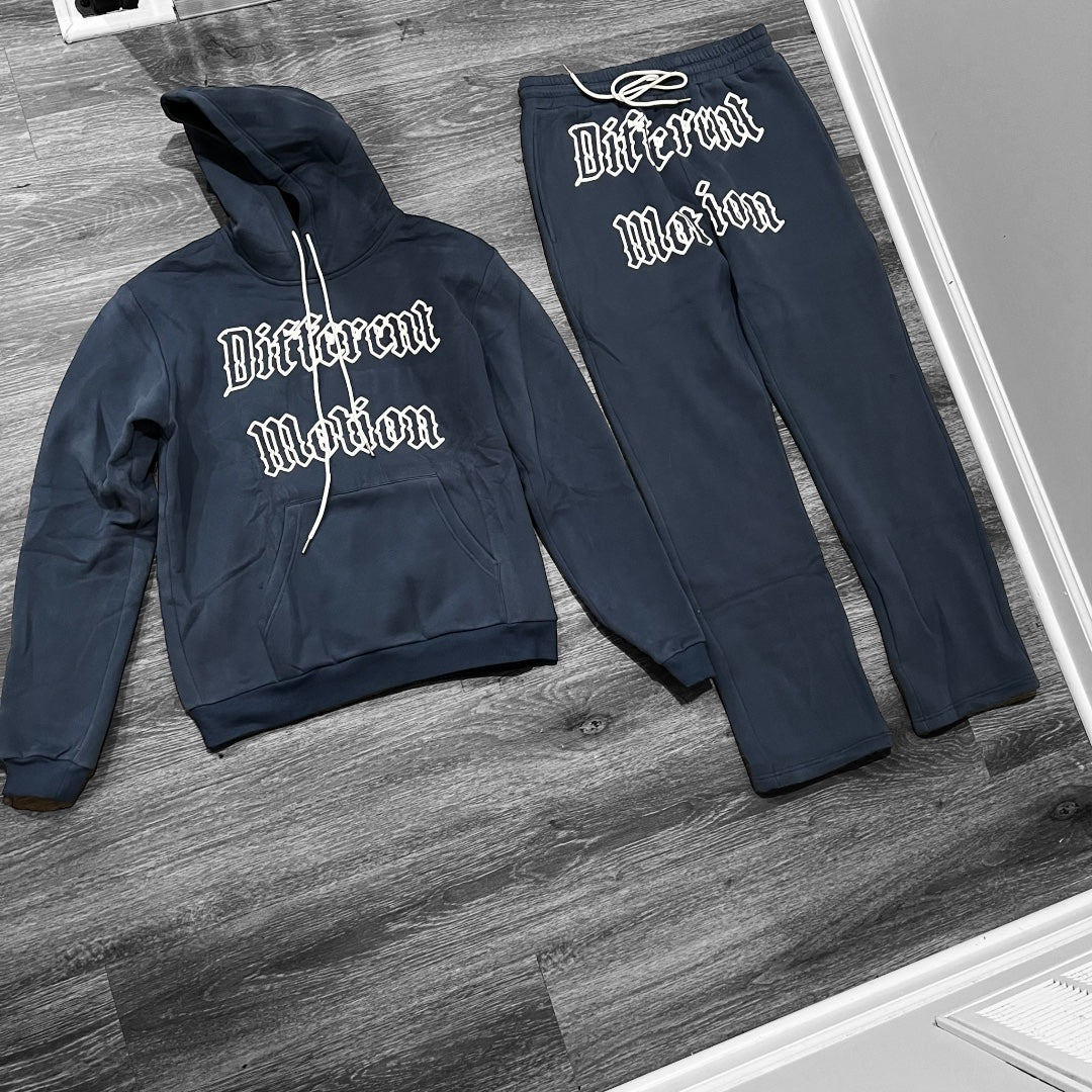 Different Motion Navy/White Jogging Suit Set - Premium  from Different Motion - Just $100! Shop now at Different Motion