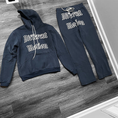 Different Motion Navy/White Jogging Suit Set - Premium  from Different Motion - Just $100! Shop now at Different Motion