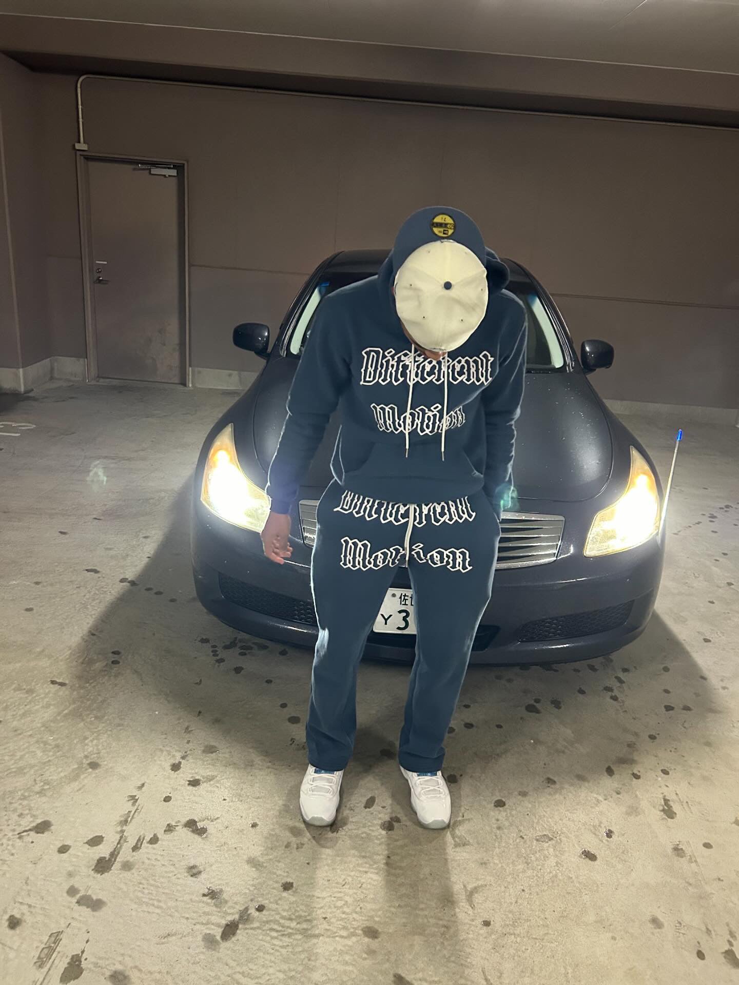 Different Motion Navy/White Jogging Suit Set - Premium  from Different Motion - Just $100! Shop now at Different Motion
