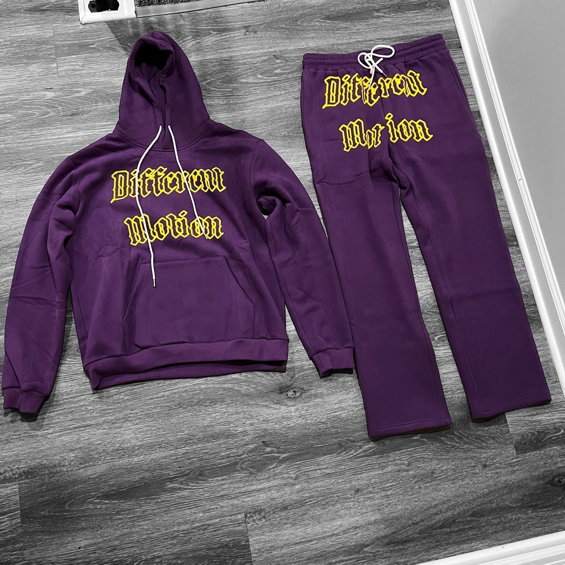 Different Motion Purple/Gold Jogging Suit Set - Premium  from Different Motion - Just $100! Shop now at Different Motion