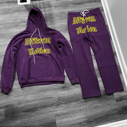 Different Motion Purple/Gold Jogging Suit Set - Premium  from Different Motion - Just $100! Shop now at Different Motion